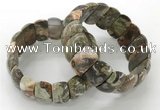 CGB3249 7.5 inches 12*25mm oval rainforest agate bracelets