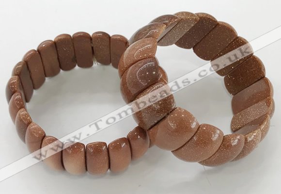 CGB3255 7.5 inches 12*25mm oval goldstone bracelets wholesale