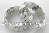 CGB3258 7.5 inches 12*25mm oval white howlite bracelets