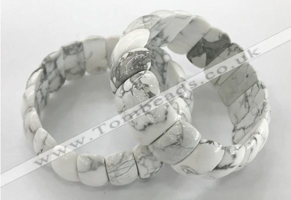 CGB3258 7.5 inches 12*25mm oval white howlite bracelets