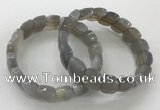 CGB3267 7.5 inches 10*15mm faceted marquise grey agate bracelets