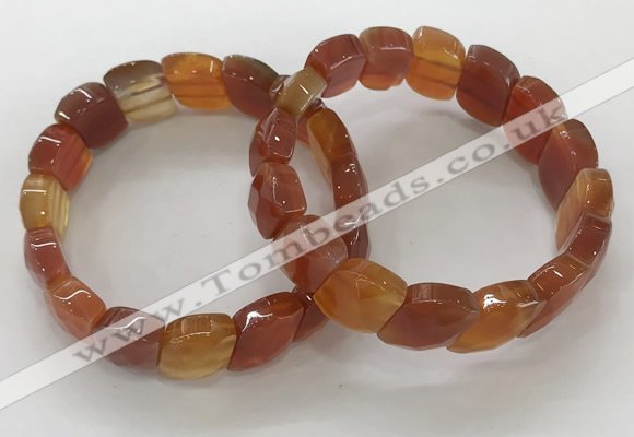 CGB3268 7.5 inches 10*15mm faceted marquise red agate bracelets