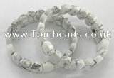 CGB3275 7.5 inches 10*15mm faceted oval white howlite bracelets