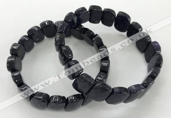 CGB3278 7.5 inches 10*15mm faceted marquise blue goldstone bracelets