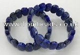 CGB3279 7.5 inches 10*15mm faceted oval lapis lazuli bracelets
