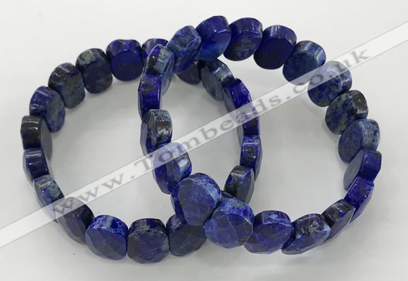 CGB3279 7.5 inches 10*15mm faceted oval lapis lazuli bracelets