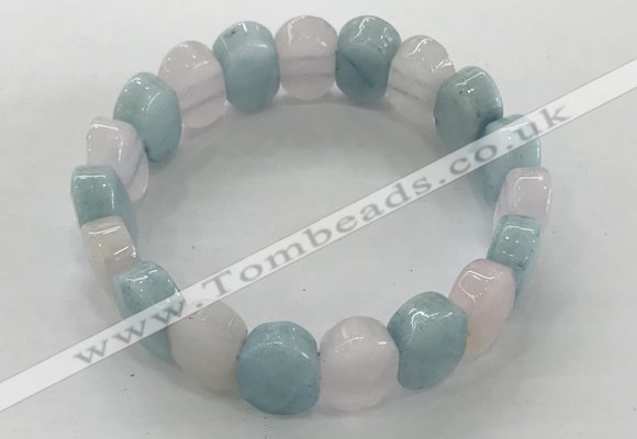 CGB3283 7.5 inches 10*15mm faceted oval mixed gemstone bracelets