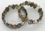 CGB3284 7.5 inches 10*15mm faceted oval rainforest agate bracelets