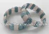 CGB3294 7.5 inches 10*20mm faceted oval mixed gemstone bracelets