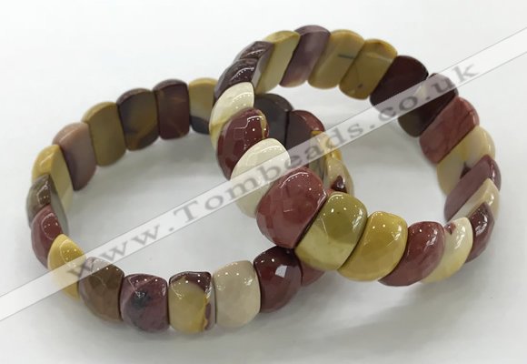 CGB3299 7.5 inches 10*20mm faceted oval mookaite bracelets