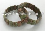 CGB3300 7.5 inches 10*20mm faceted oval unakite bracelets