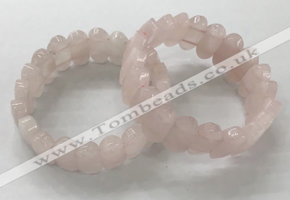 CGB3310 7.5 inches 10*20mm faceted oval rose quartz bracelets