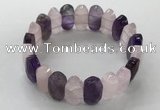 CGB3312 7.5 inches 10*20mm faceted oval mixed quartz bracelets
