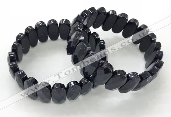 CGB3324 7.5 inches 10*20mm faceted oval blue goldstone bracelets