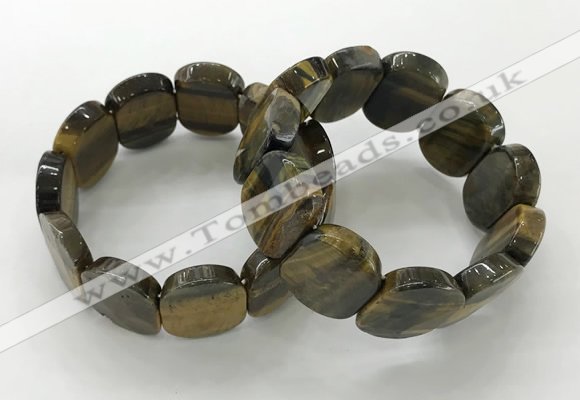 CGB3352 7.5 inches 19*25mm faceted oval blue tiger eye bracelets