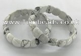 CGB3369 7.5 inches 10*15mm oval white howlite bracelets