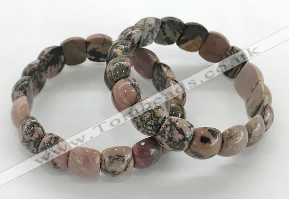 CGB3378 7.5 inches 10*15mm oval rhodonite bracelets wholesale