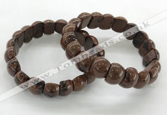 CGB3385 7.5 inches 10*15mm oval mahogany obsidian bracelets