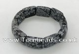 CGB3416 7.5 inches 15*21mm snowflake obsidian bracelets