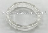 CGB3420 7.5 inches 12*15mm faceted rectangle white crystal bracelets