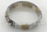 CGB3426 7.5 inches 12*15mm faceted rectangle agate bracelets