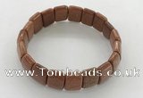 CGB3430 7.5 inches 12*15mm faceted rectangle goldstone bracelets