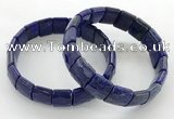 CGB3436 7.5 inches 12*15mm faceted rectangle lapis lazuli bracelets