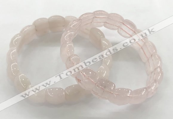 CGB3460 7.5 inches 10*14mm faceted oval rose quartz bracelets