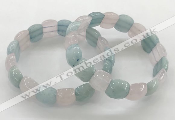 CGB3462 7.5 inches 10*14mm faceted oval mixed gemstone bracelets