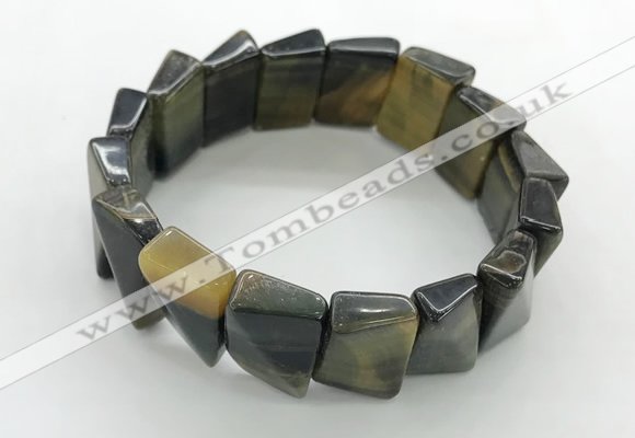 CGB3473 7.5 inches 12*17mm trapezoid blue tiger eye bracelets