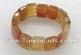 CGB3480 7.5 inches 15*20mm faceted rectangle red agate bracelets