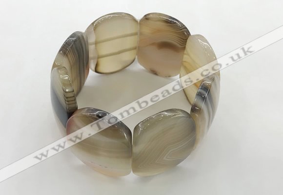 CGB3490 7.5 inches 30*40mm oval agate gemstone bracelets