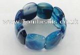 CGB3521 7.5 inches 28*40mm faceted oval agate bracelets