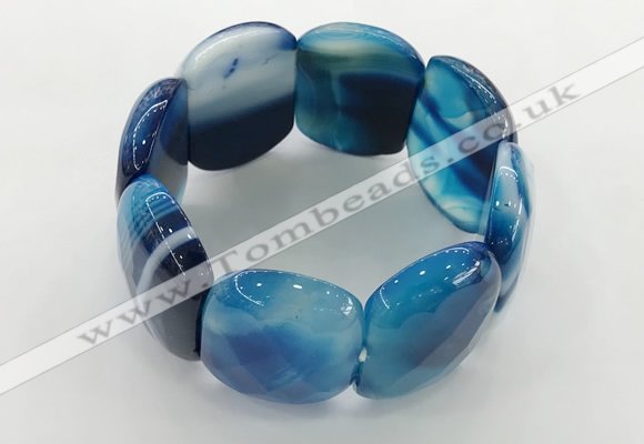 CGB3521 7.5 inches 28*40mm faceted oval agate bracelets