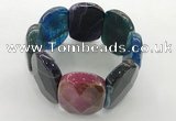 CGB3523 7.5 inches 28*40mm faceted oval agate bracelets