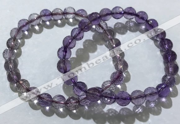 CGB4014 7.5 inches 7mm faceted round ametrine beaded bracelets