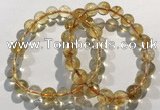 CGB4024 7.5 inches 9mm round citrine beaded bracelets wholesale