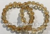 CGB4025 7.5 inches 10mm round citrine beaded bracelets wholesale