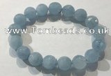 CGB4038 7.5 inches 11mm faceted round aquamarine beaded bracelets