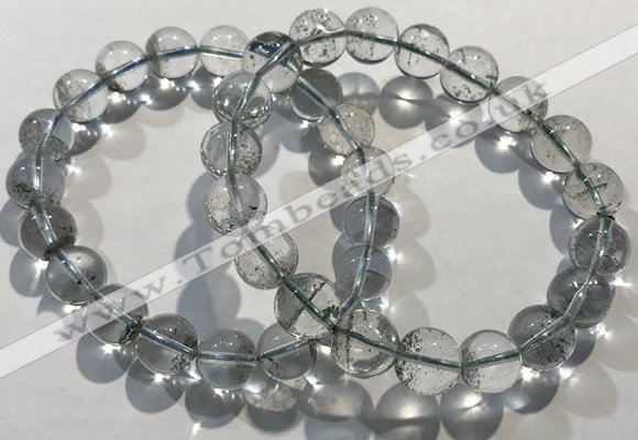 CGB4043 7.5 inches 10mm round green phantom quartz beaded bracelets