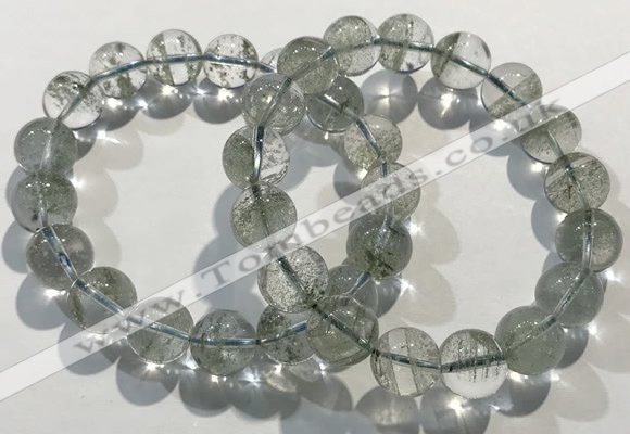 CGB4044 7.5 inches 11mm round green phantom quartz beaded bracelets