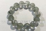 CGB4047 7.5 inches 14mm round green phantom quartz beaded bracelets