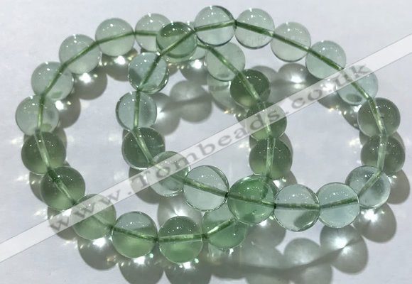 CGB4052 7.5 inches 12mm round green fluorite beaded bracelets