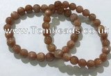 CGB4065 7.5 inches 7mm round sunstone beaded bracelets