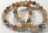 CGB4072 7.5 inches 9mm round mixed rutilated quartz beaded bracelets