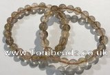 CGB4077 7.5 inches 8mm round golden rutilated quartz beaded bracelets