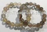 CGB4080 7.5 inches 11mm round golden rutilated quartz beaded bracelets