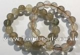 CGB4081 7.5 inches 12mm round golden rutilated quartz beaded bracelets