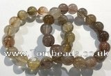 CGB4082 7.5 inches 13mm round golden rutilated quartz beaded bracelets