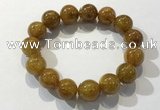 CGB4086 7.5 inches 13mm round golden rutilated quartz beaded bracelets